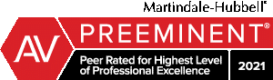 Martindale-Hubbell | AV Preeminent | Peer Rated for Highest Level of Professional Excellence 2021